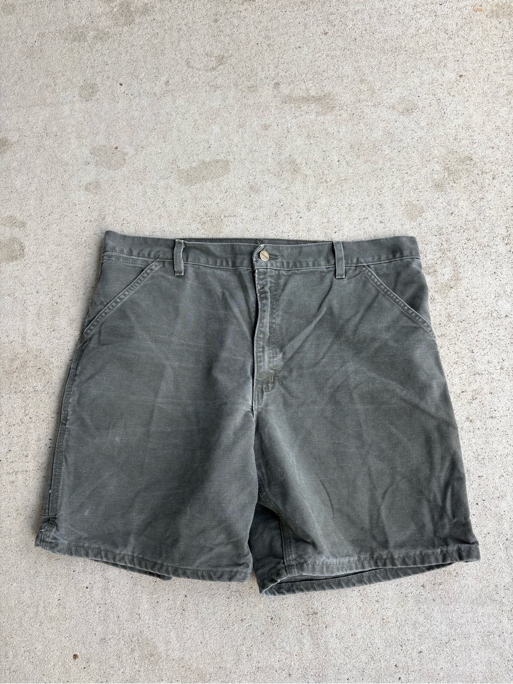 Vintage 2000 Baggy Carhartt Moss Green B25 MOS Carpenter Shorts 38 - Picture 4 of 4
